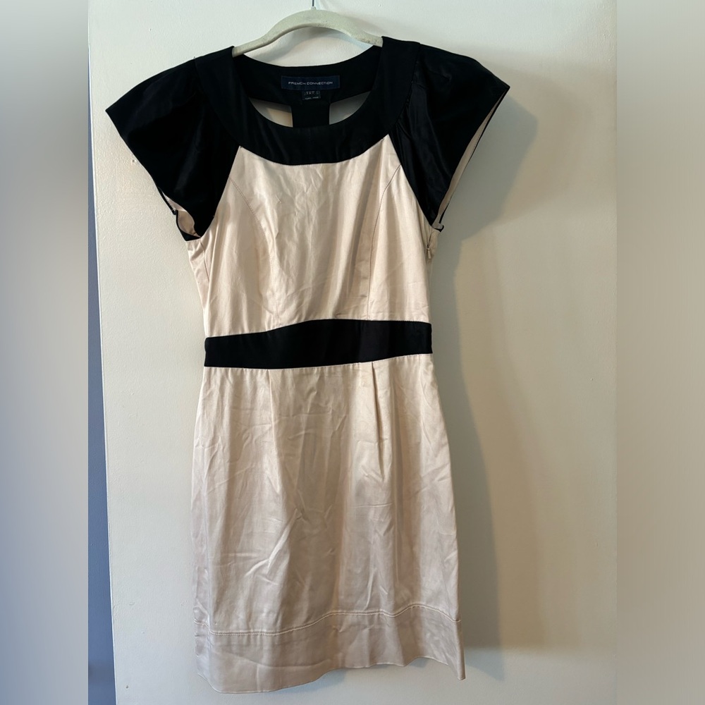 Women’s size 4 French Connection Black & Cream Dress